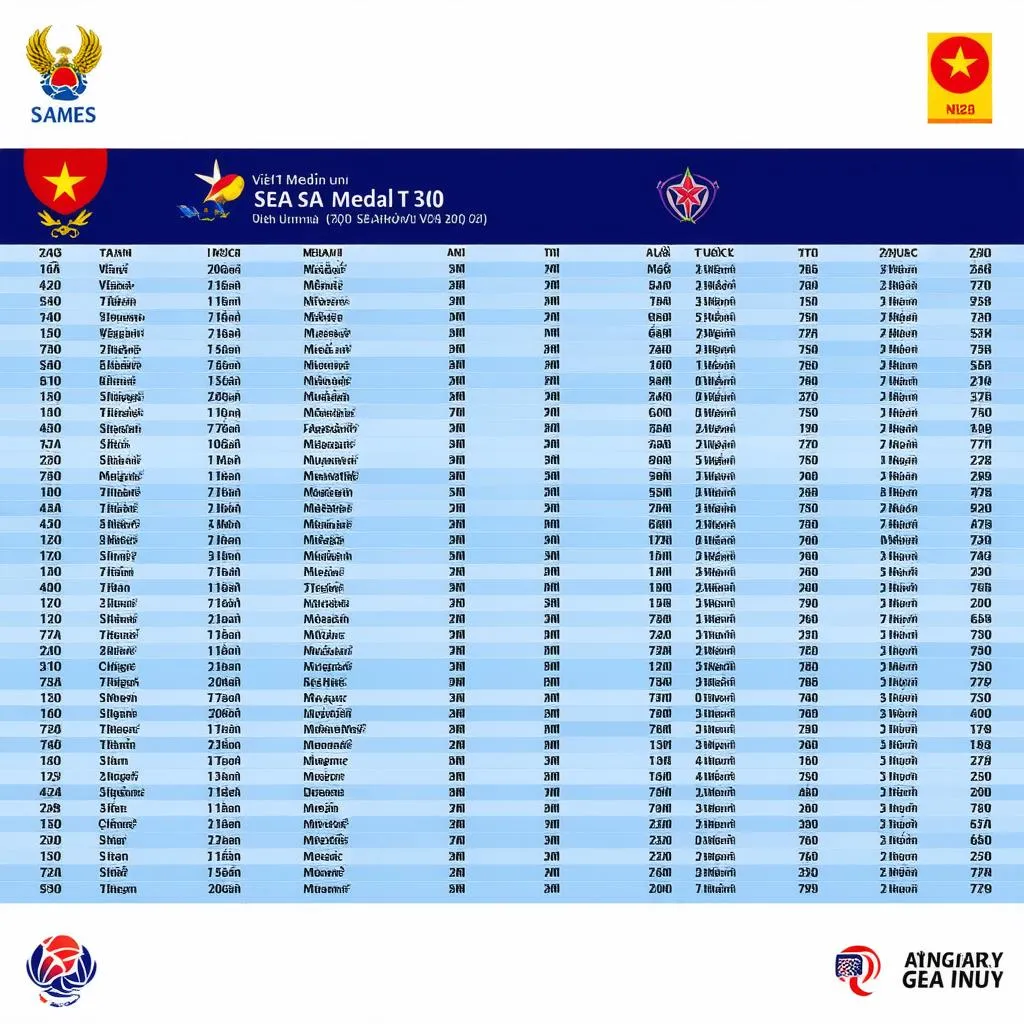 Bảng tổng sắp huy chương SEA Games 30