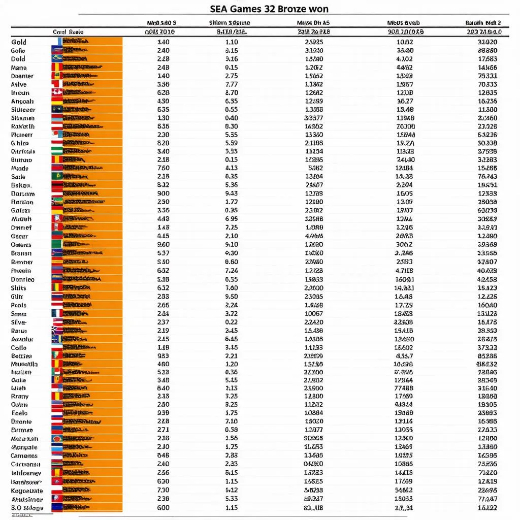Bảng xếp hạng huy chương SEA Games 32