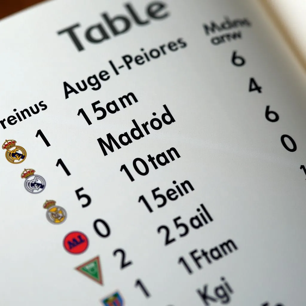 Real Madrid dẫn đầu bảng xếp hạng La Liga