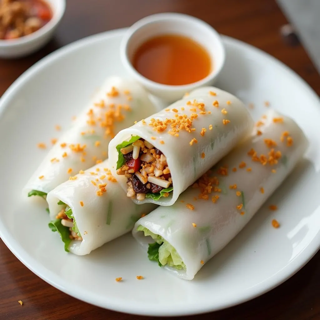 Bánh cuốn nóng hấp dẫn