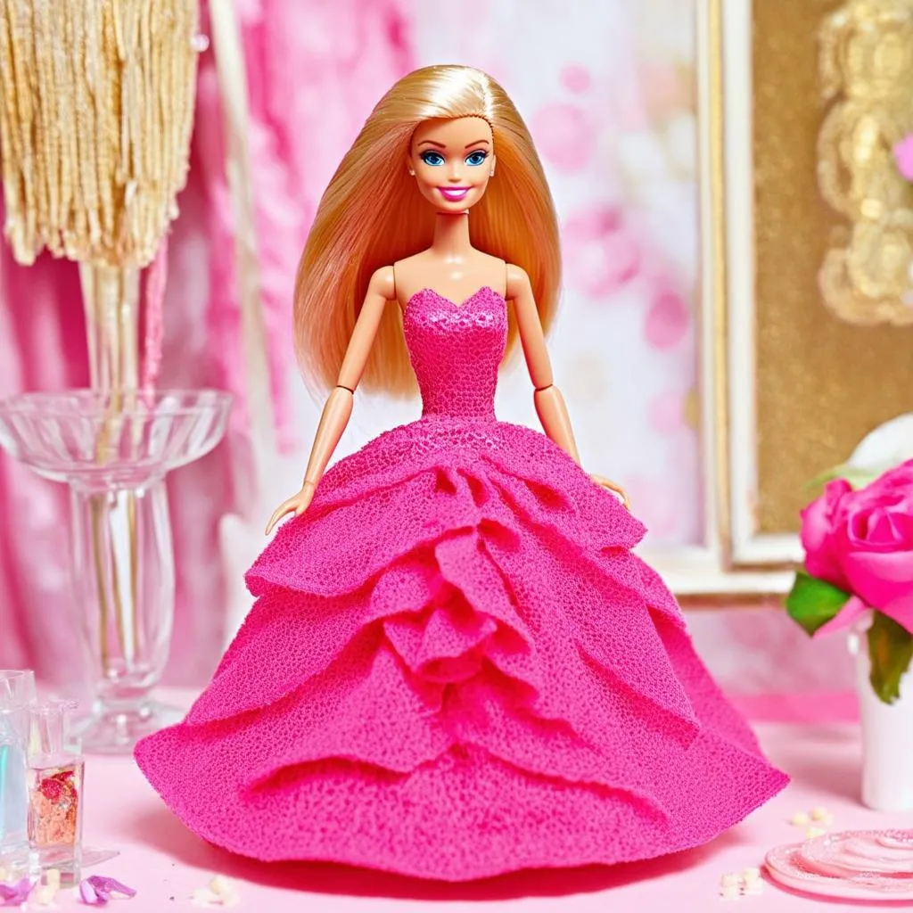 Barbie diện váy dự tiệc