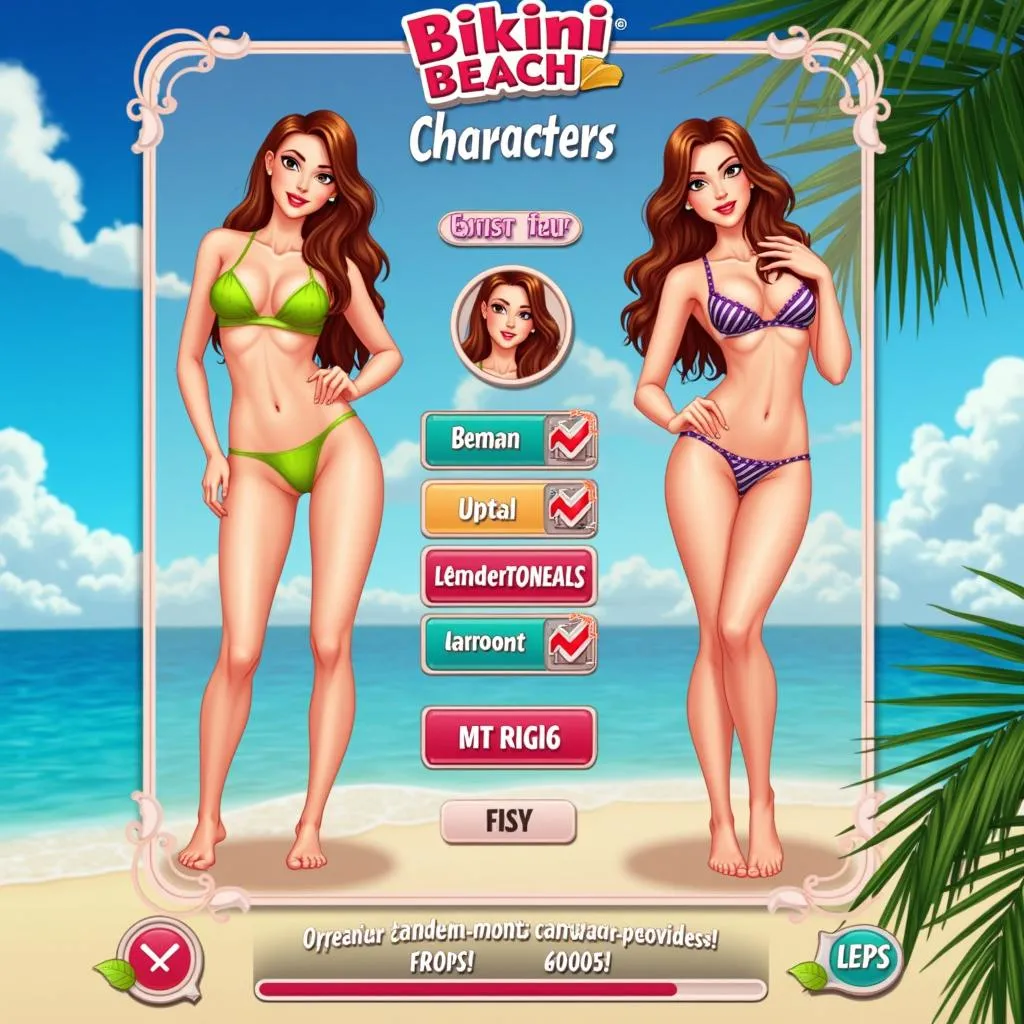 Giao diện game Bikini Beach