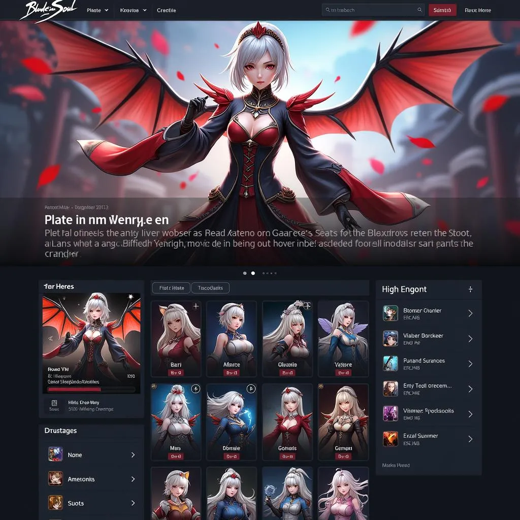 Giao diện game Blade and Soul Garena