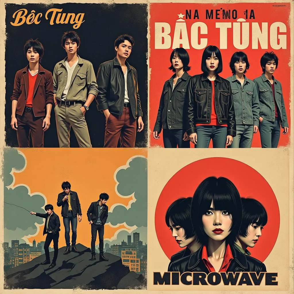 Hình ảnh bộ ba album Bức Tường, Ngũ Cung Nhạc Đoàn và Microwave