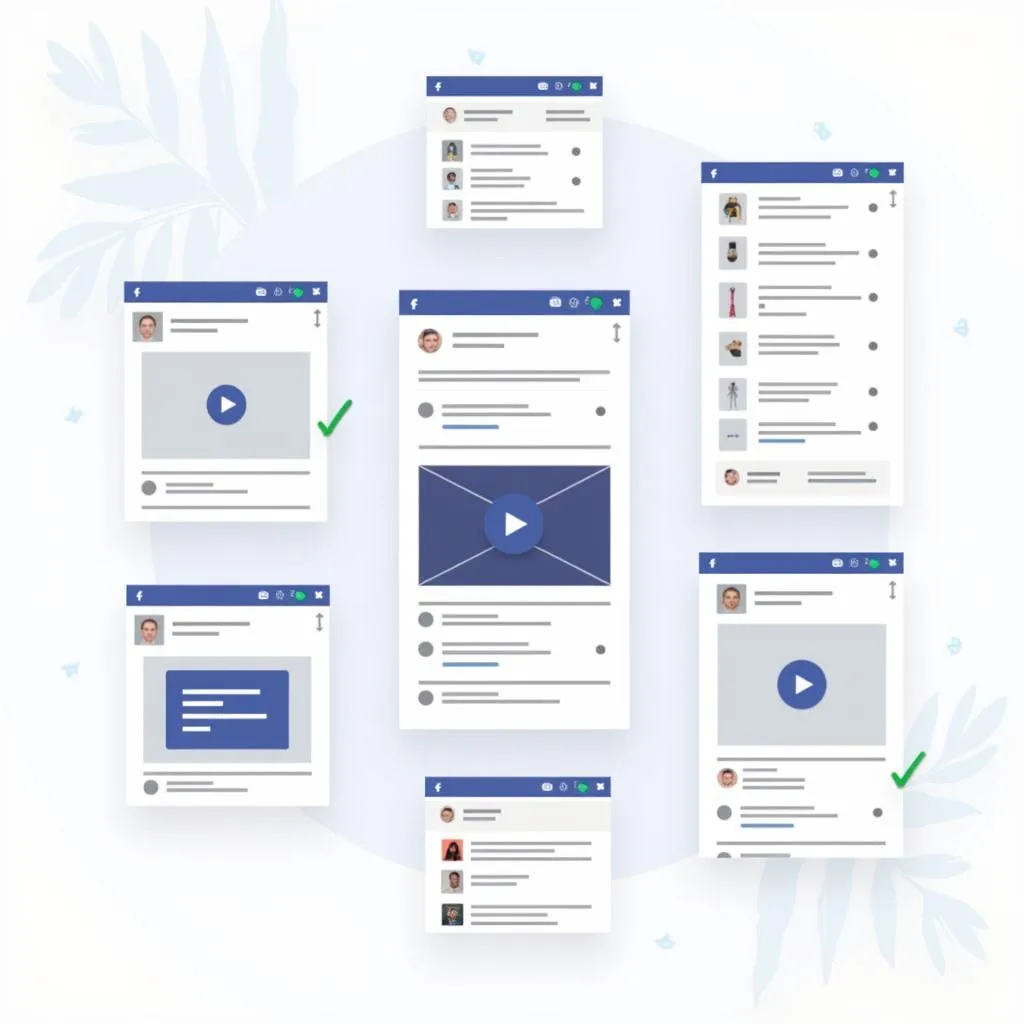 Hình ảnh minh họa các hình thức quảng cáo trên Facebook: quảng cáo bài viết, quảng cáo video, quảng cáo sản phẩm