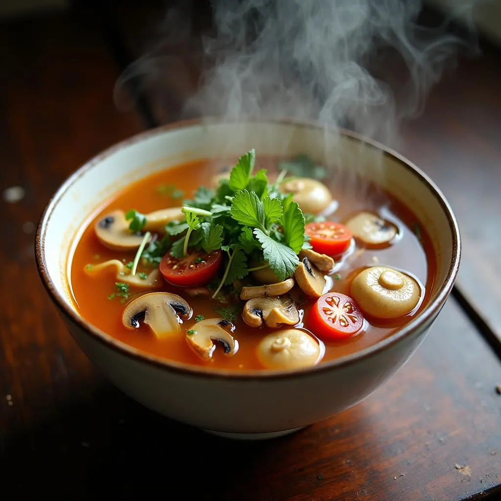 Canh chua nấm chay