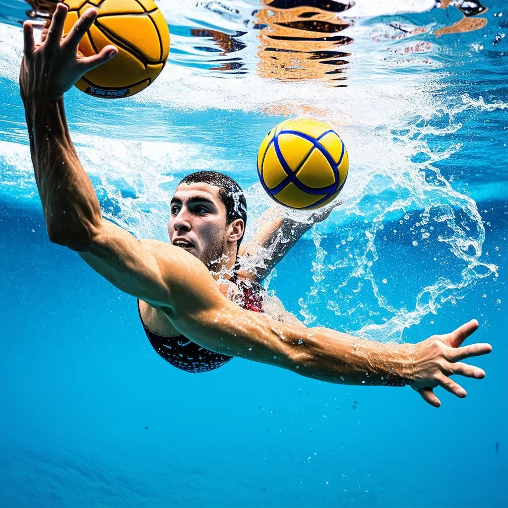 Cầu thủ water polo sử dụng kỹ thuật