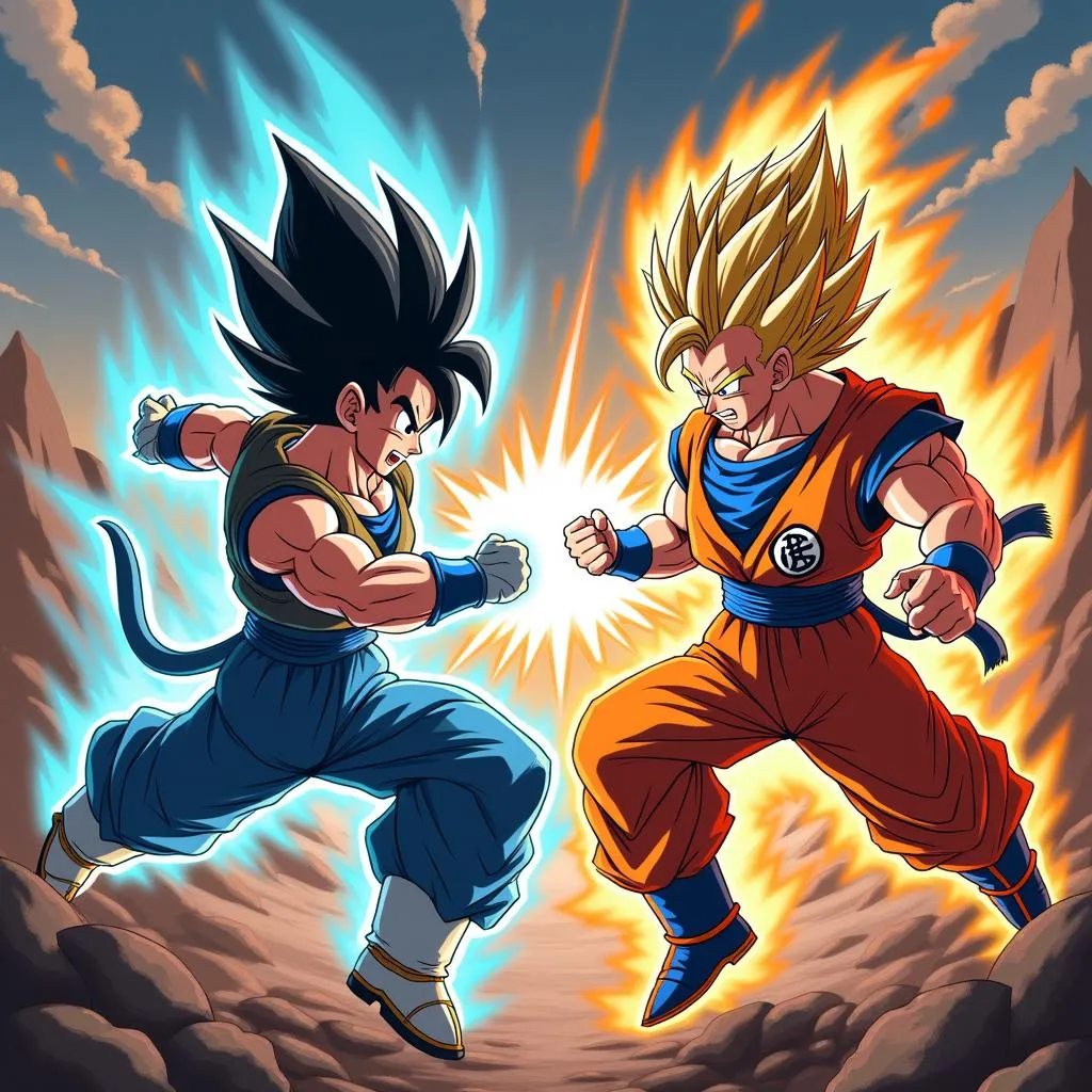 Goku đối đầu Vegeta