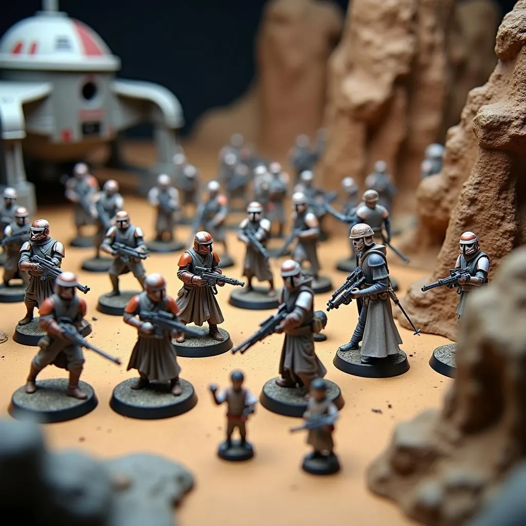 Mô hình quân đội Star Wars Legion trên chiến trường