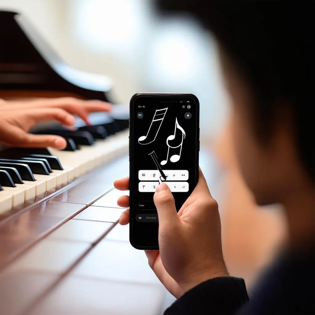 Chơi game tập đàn piano