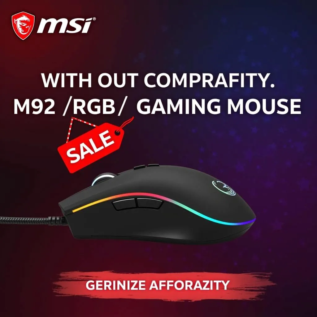 Chuột gaming MSI M92 RGB với giá rẻ bất ngờ