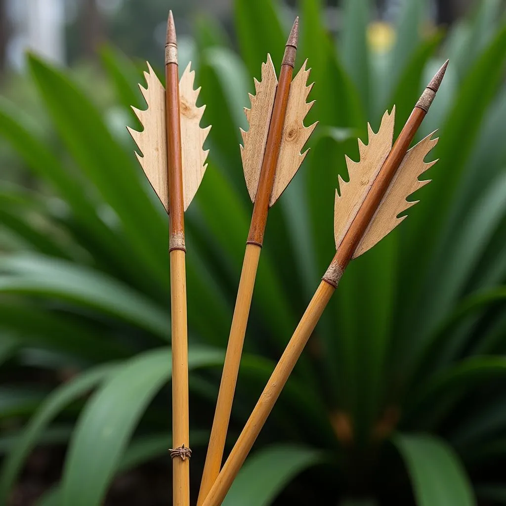 Cung tên bằng tre hoàn thiện