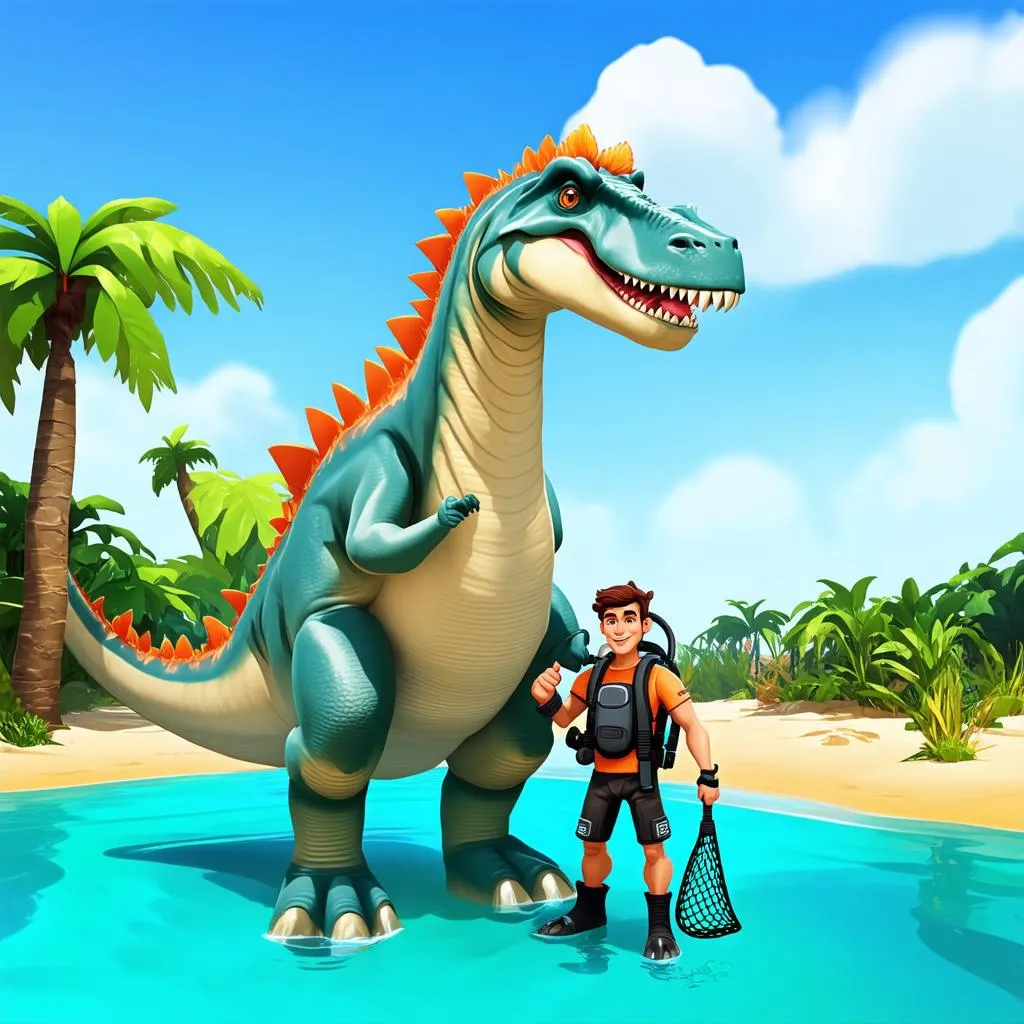 Nhân vật trong trò chơi Dino Water World Game