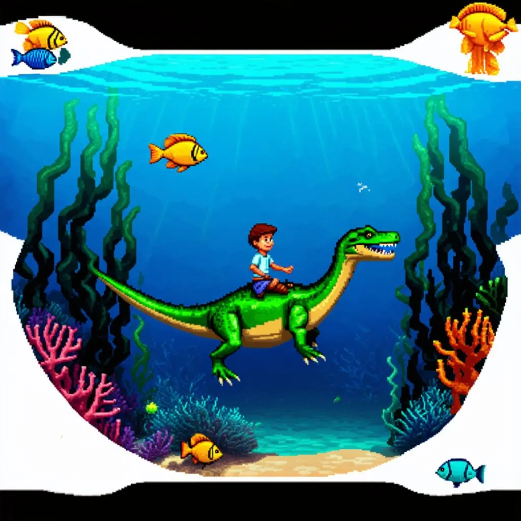 Cảnh chơi trò chơi Dino Water World Game