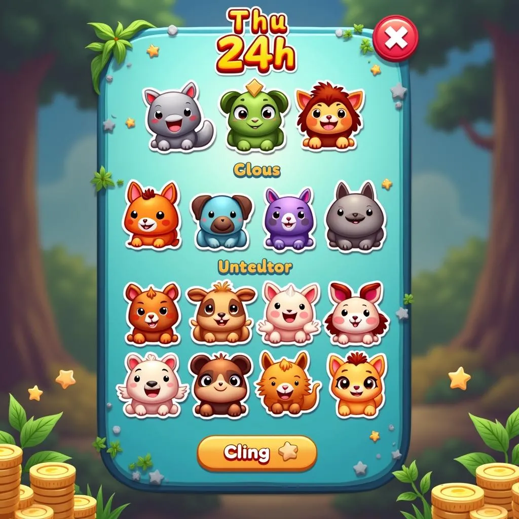 Giao diện game Cờ Thú 24h