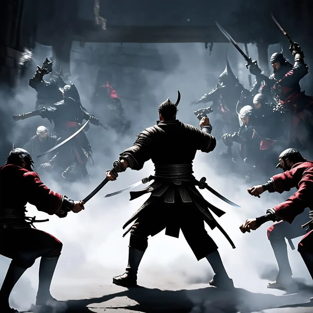 game-hành- động đấu kiếm samurai