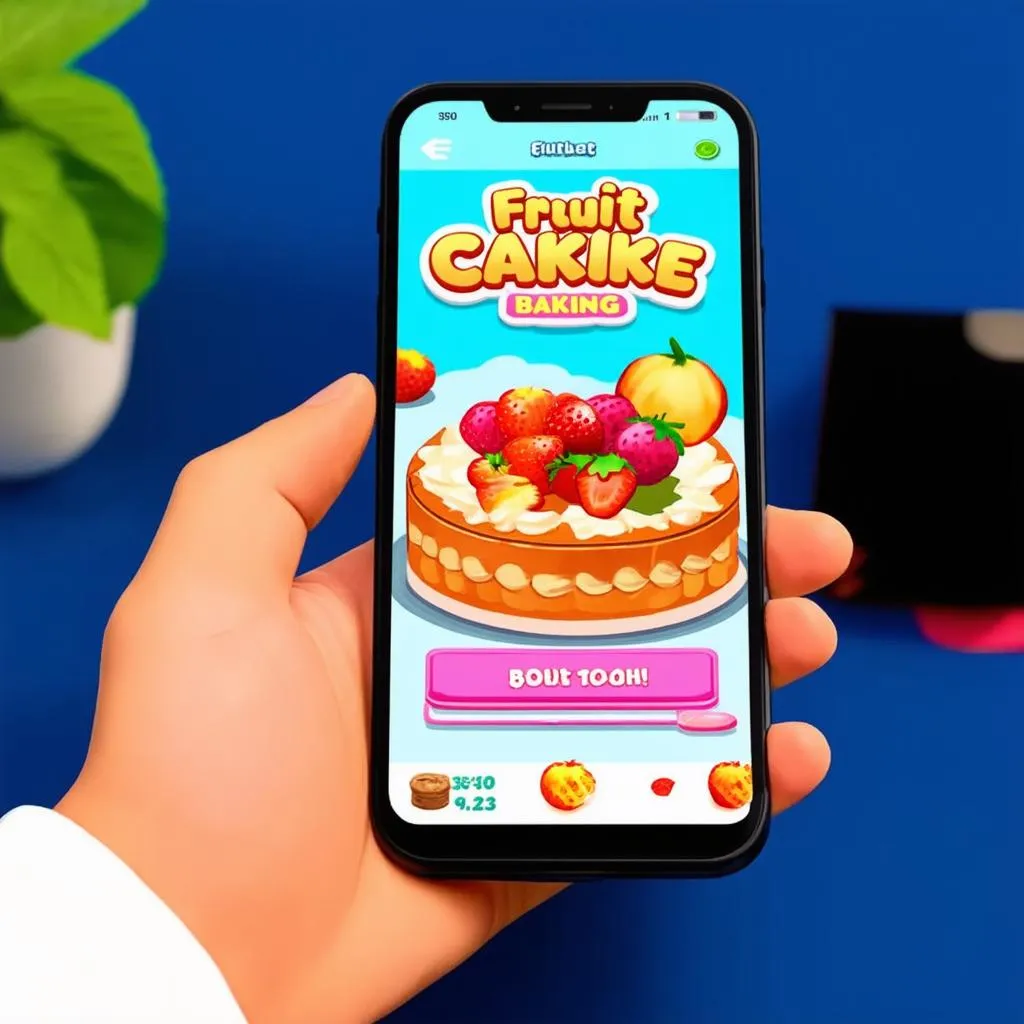 Chơi game làm bánh trên điện thoại