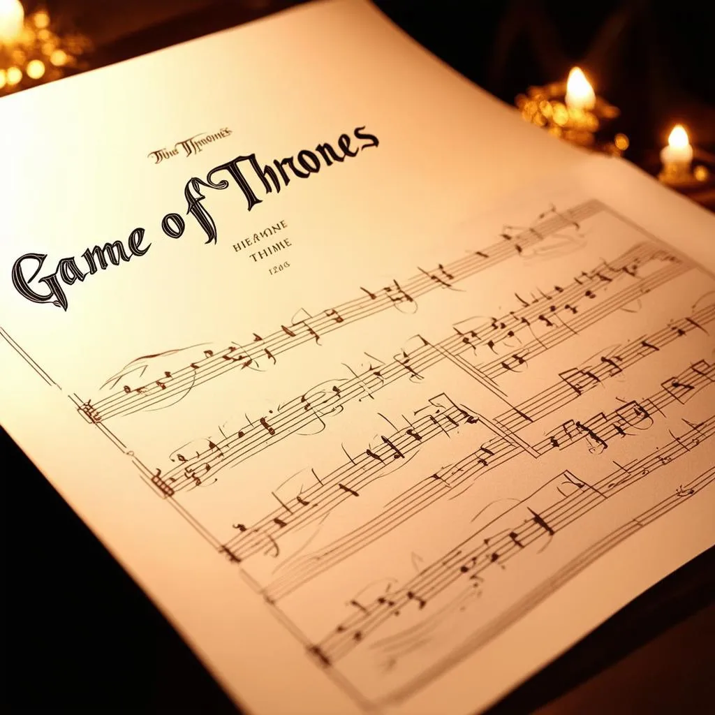 Hình ảnh minh họa cho sheet nhạc Game of Thrones