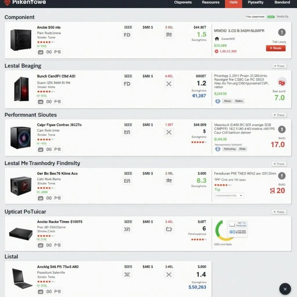 Giao diện gaming PC konfigurator