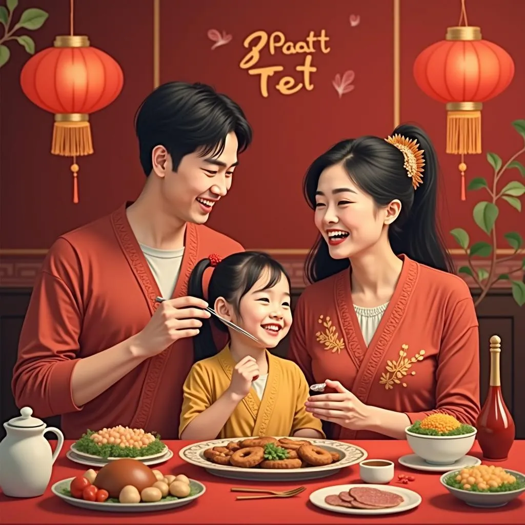 Gia đình sum vầy mùng 3 Tết