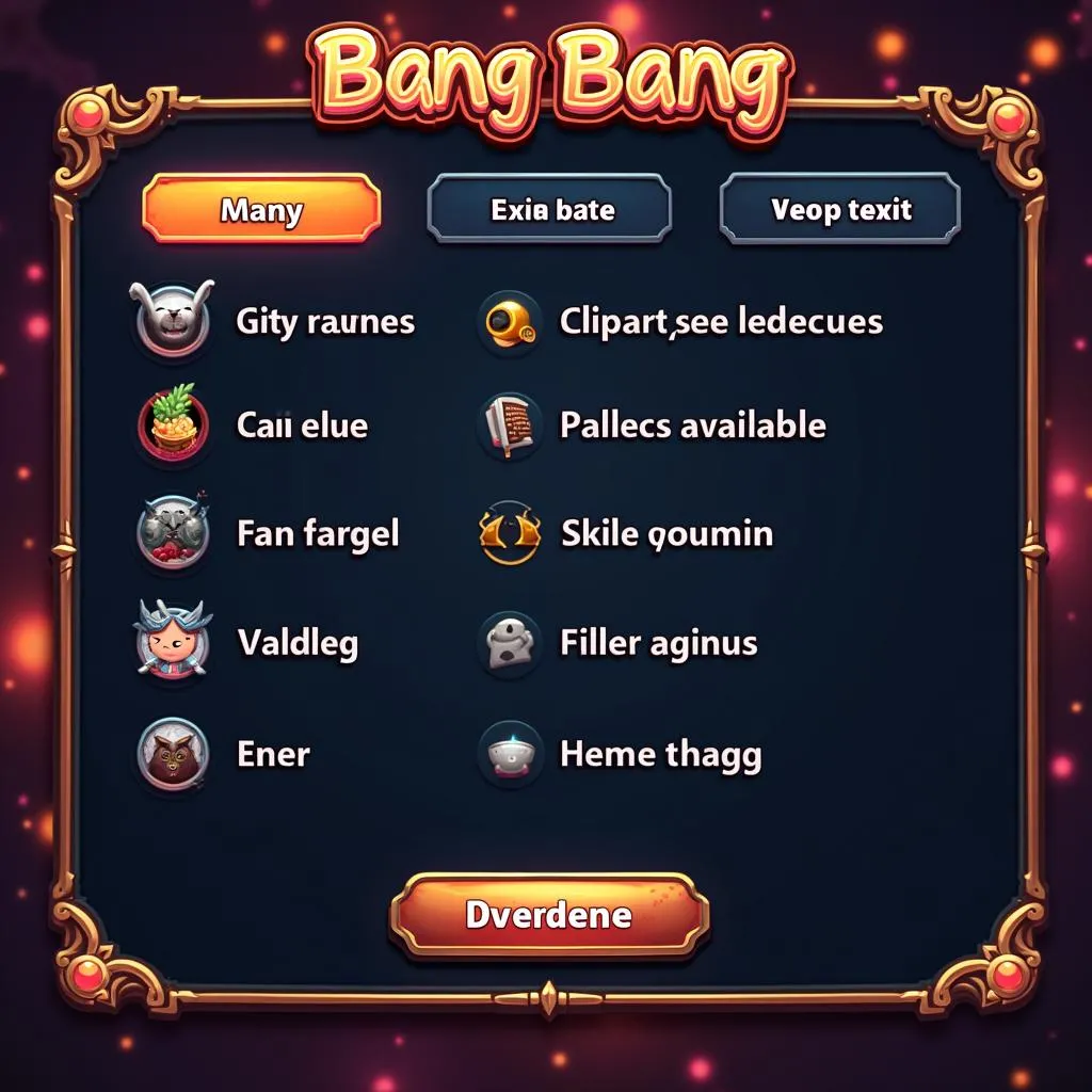 Giao diện chính game Bang Bang