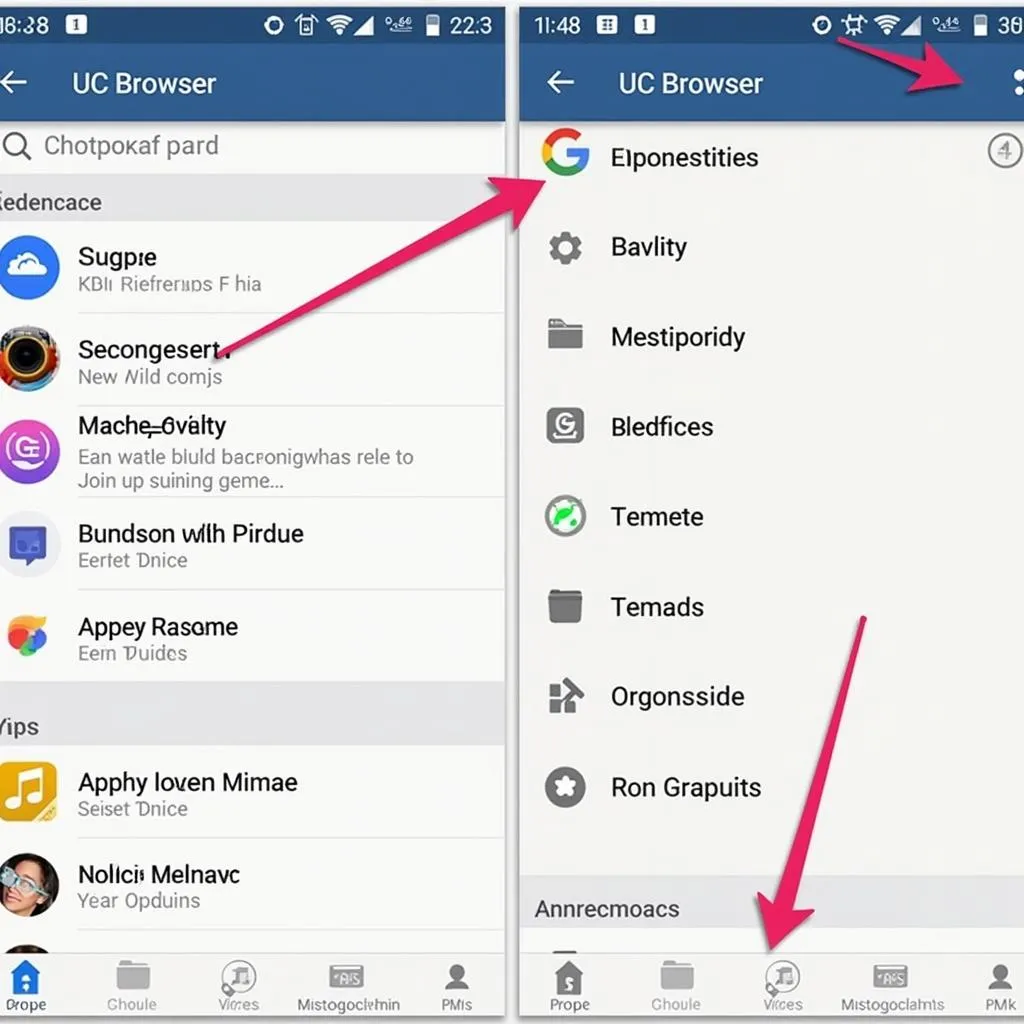 Giao diện UC Browser trên iPhone