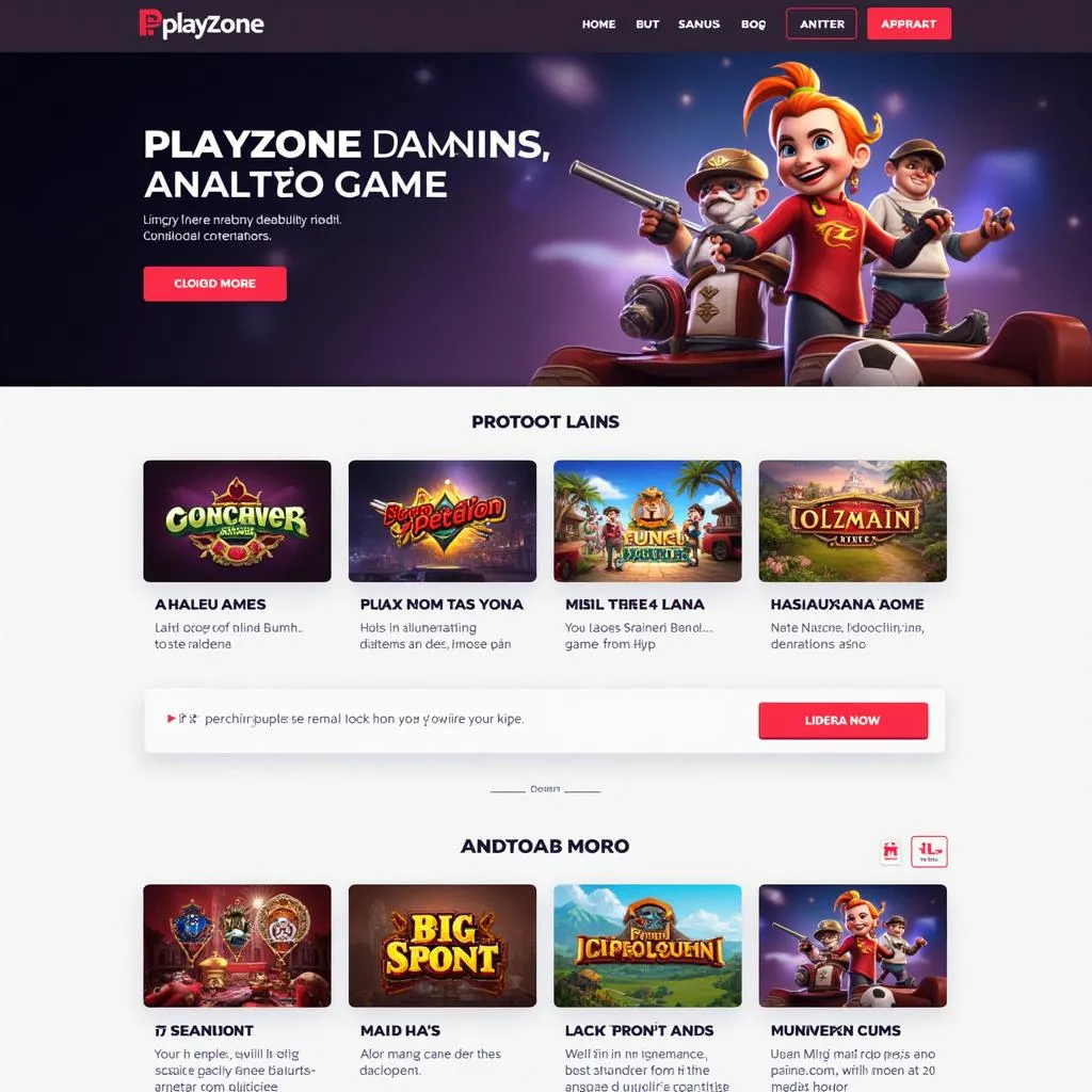 Giao diện website Playzone Hà Nội