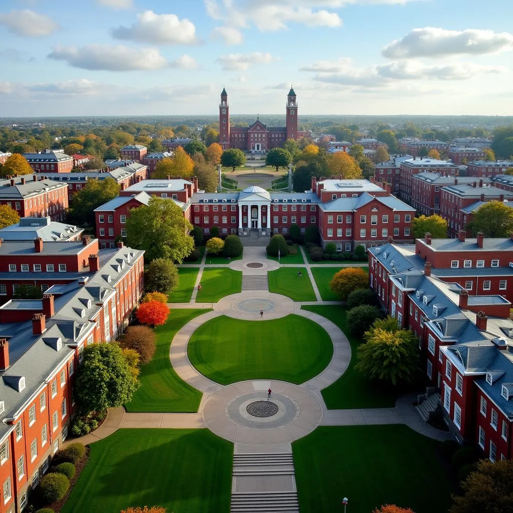 To toà trường Harvard University ở thành phố Cambridge, bang Massachusetts