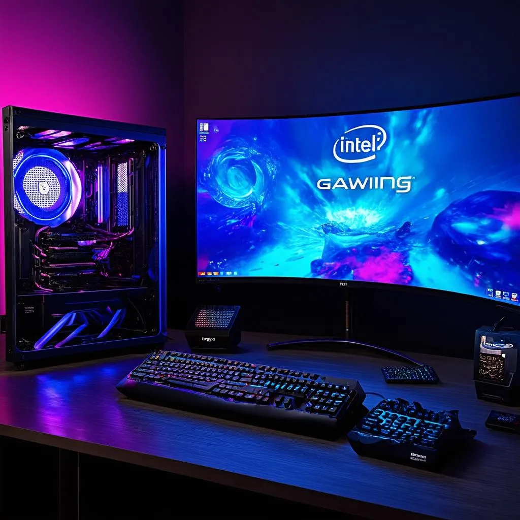 Intel Gaming Bundle PC case and monitor