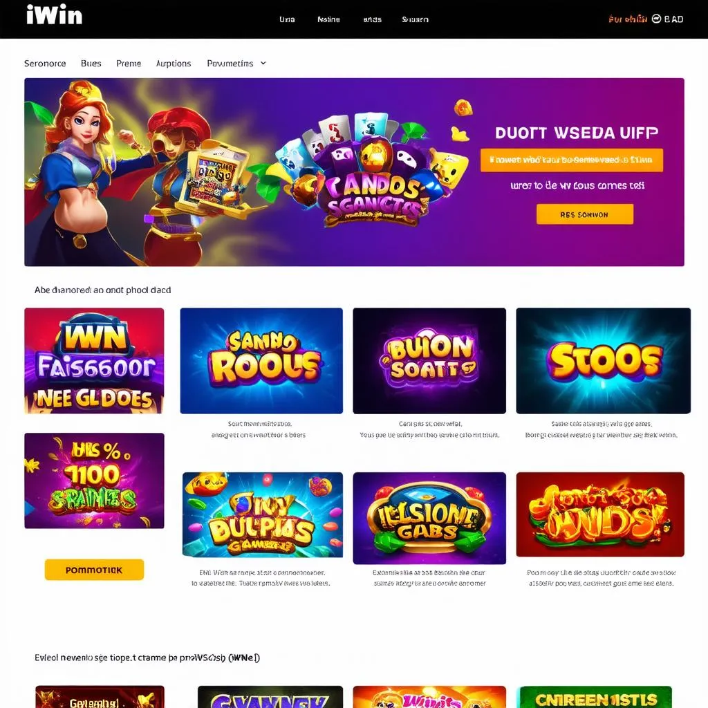 Giao diện IWin Games