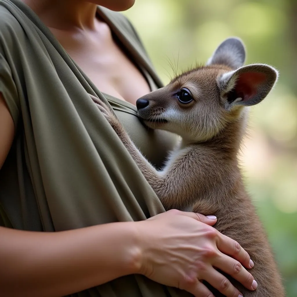 Địu em bé tư thế Kangaroo