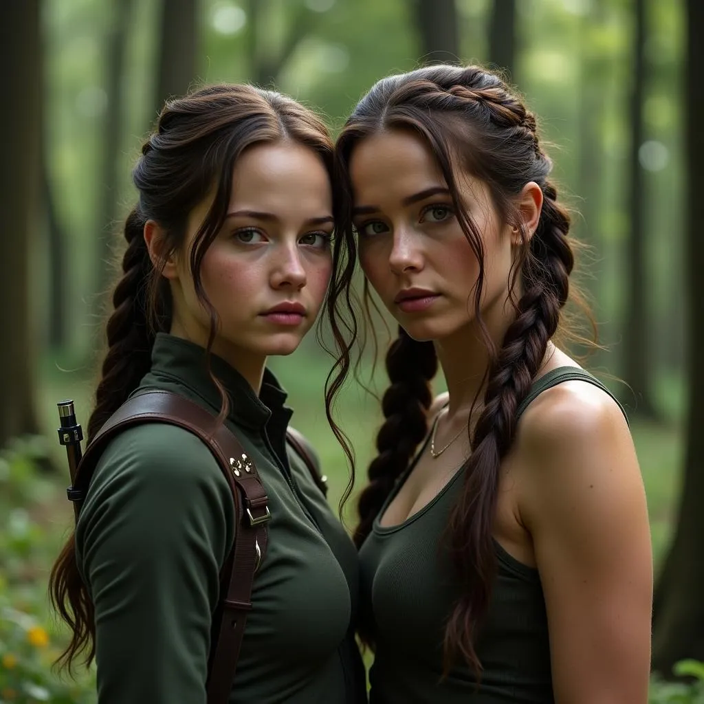 Katniss Everdeen và Peeta Mellark trong đấu trường Hunger Games