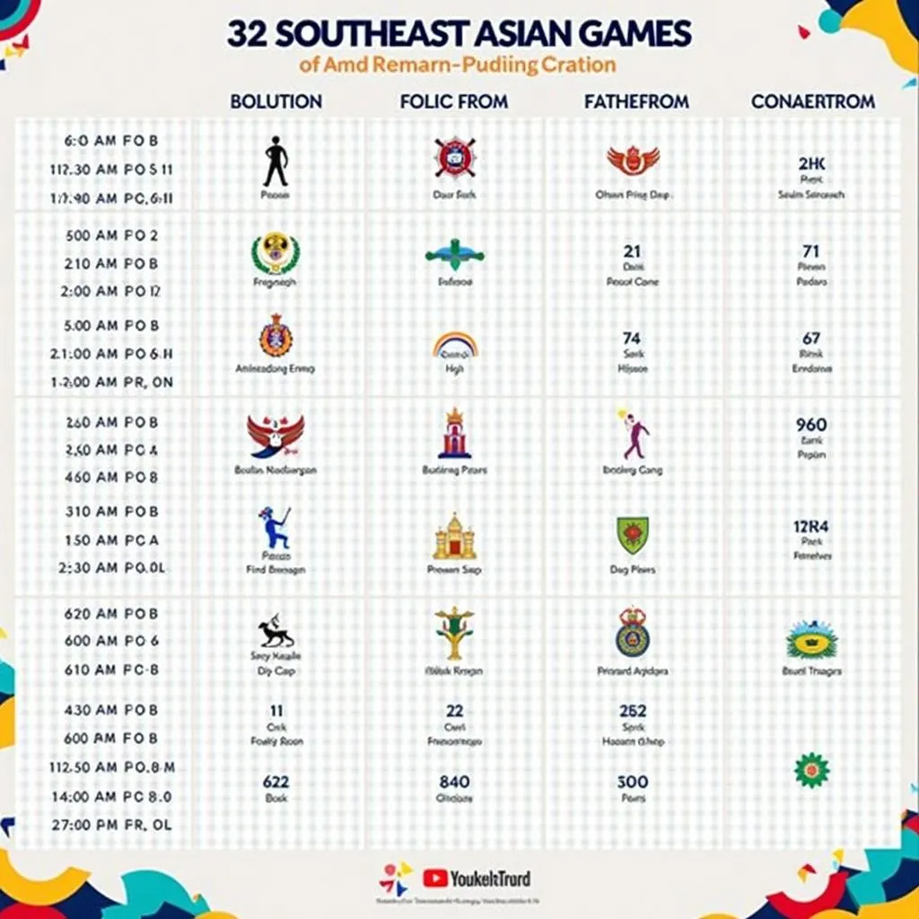 Lịch thi đấu SEA Games 32 Campuchia