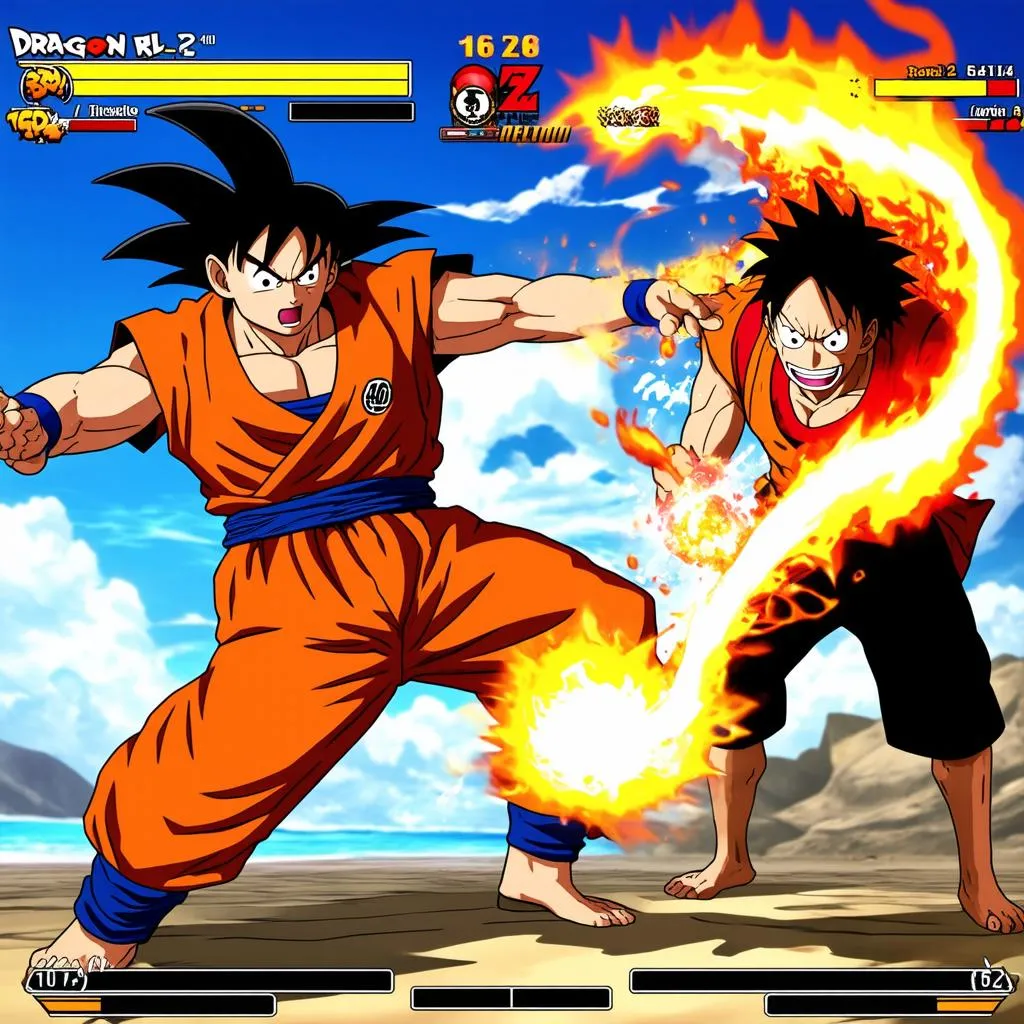 Luffy vs Goku Kamehameha