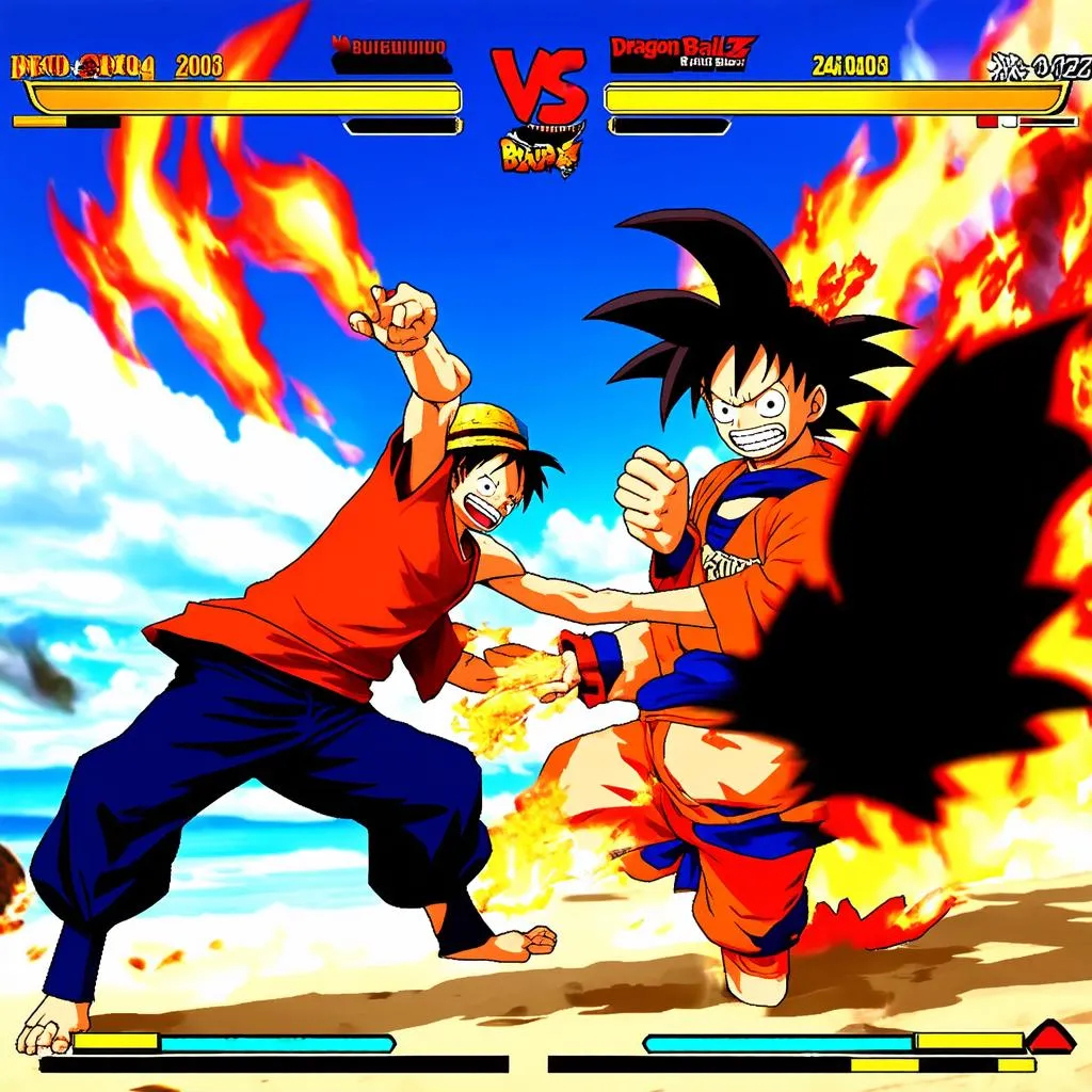 Luffy vs Goku trong One Piece: Burning Blood