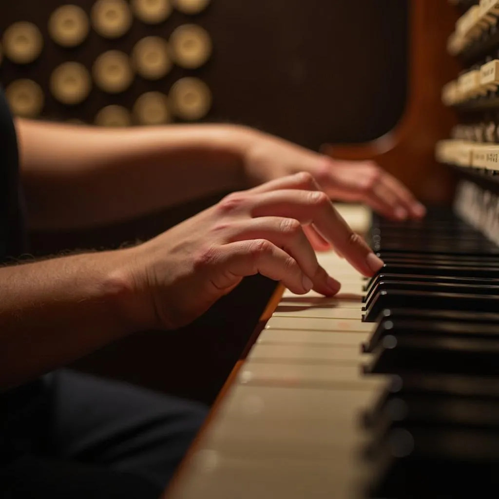 Luyện tay hợp âm organ trên phím đàn