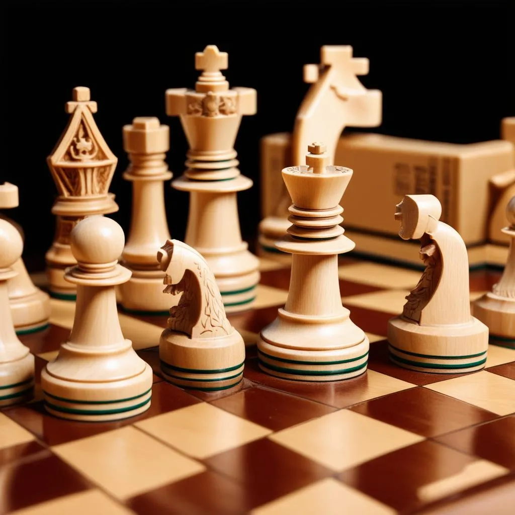 Quân cờ Majestic Chess được chế tác tinh xảo