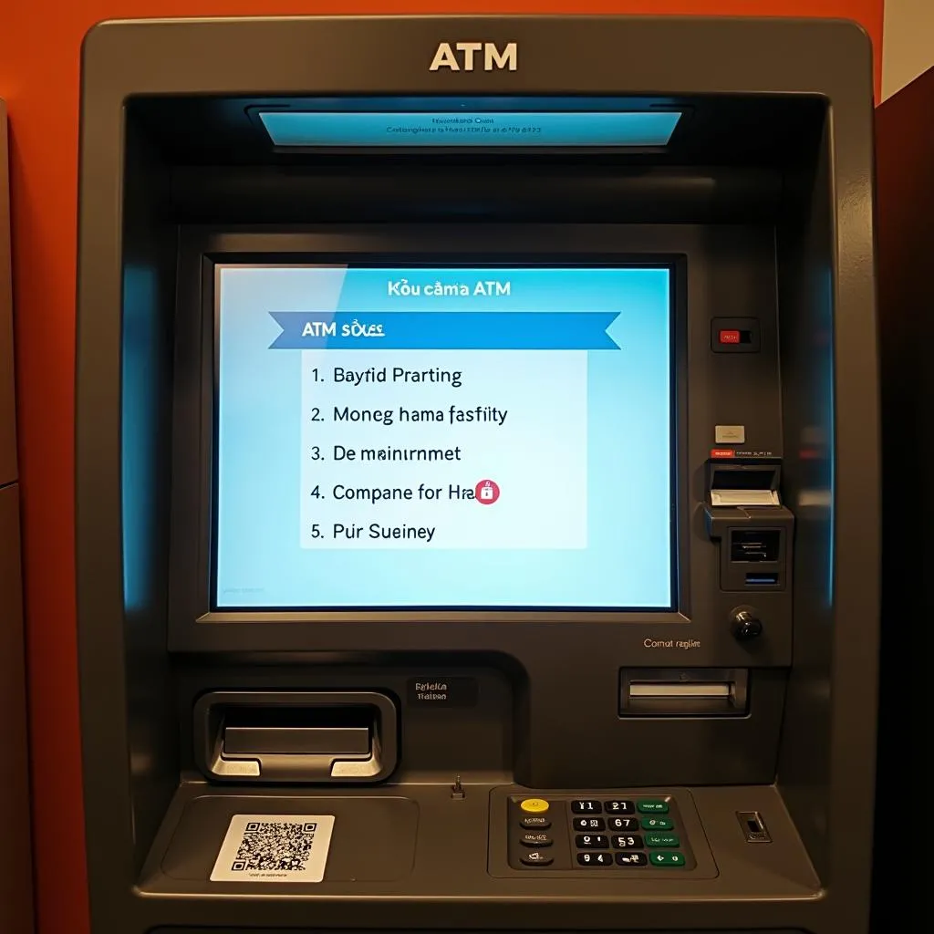 Màn hình chính của máy ATM Agribank