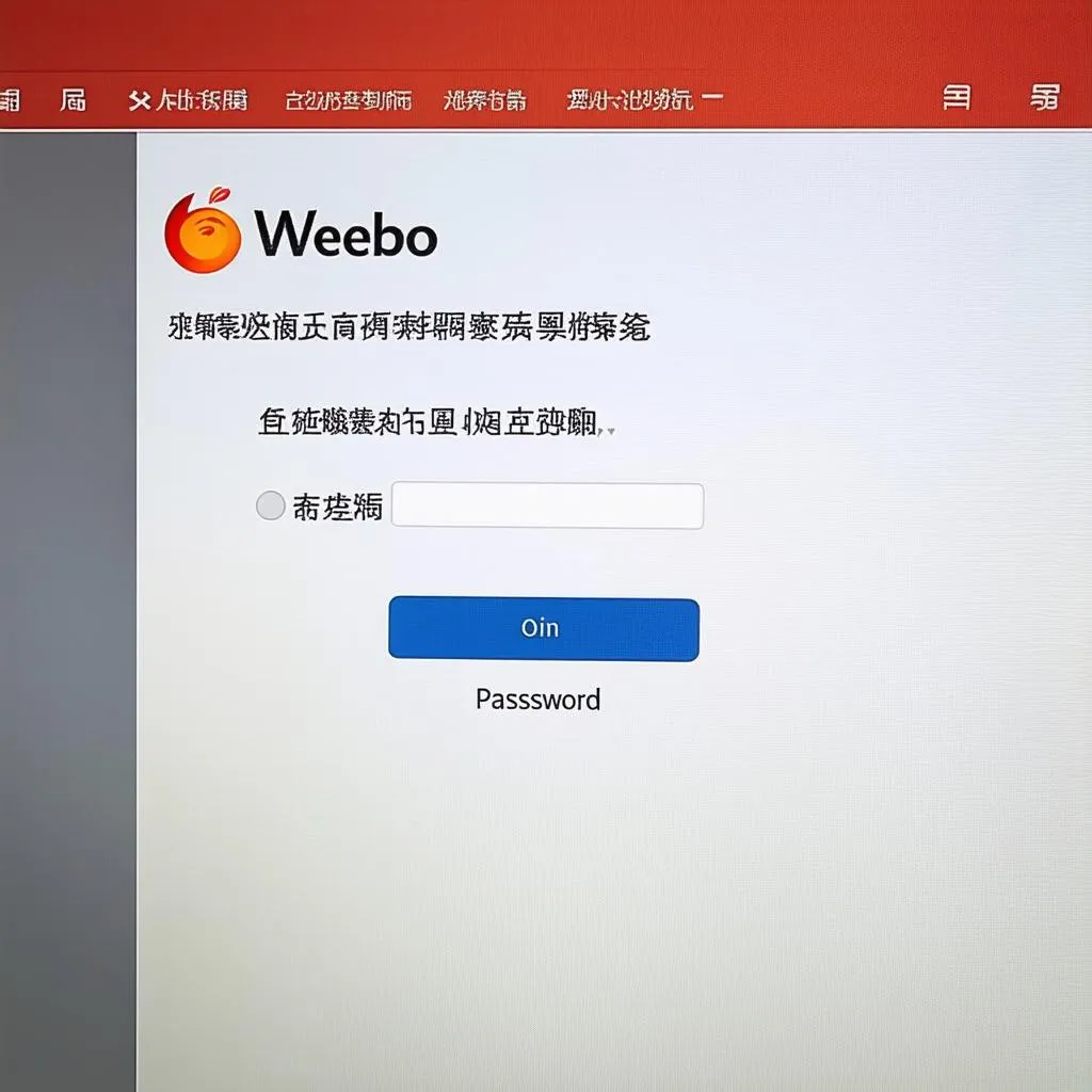 màn hình đăng nhập weibo