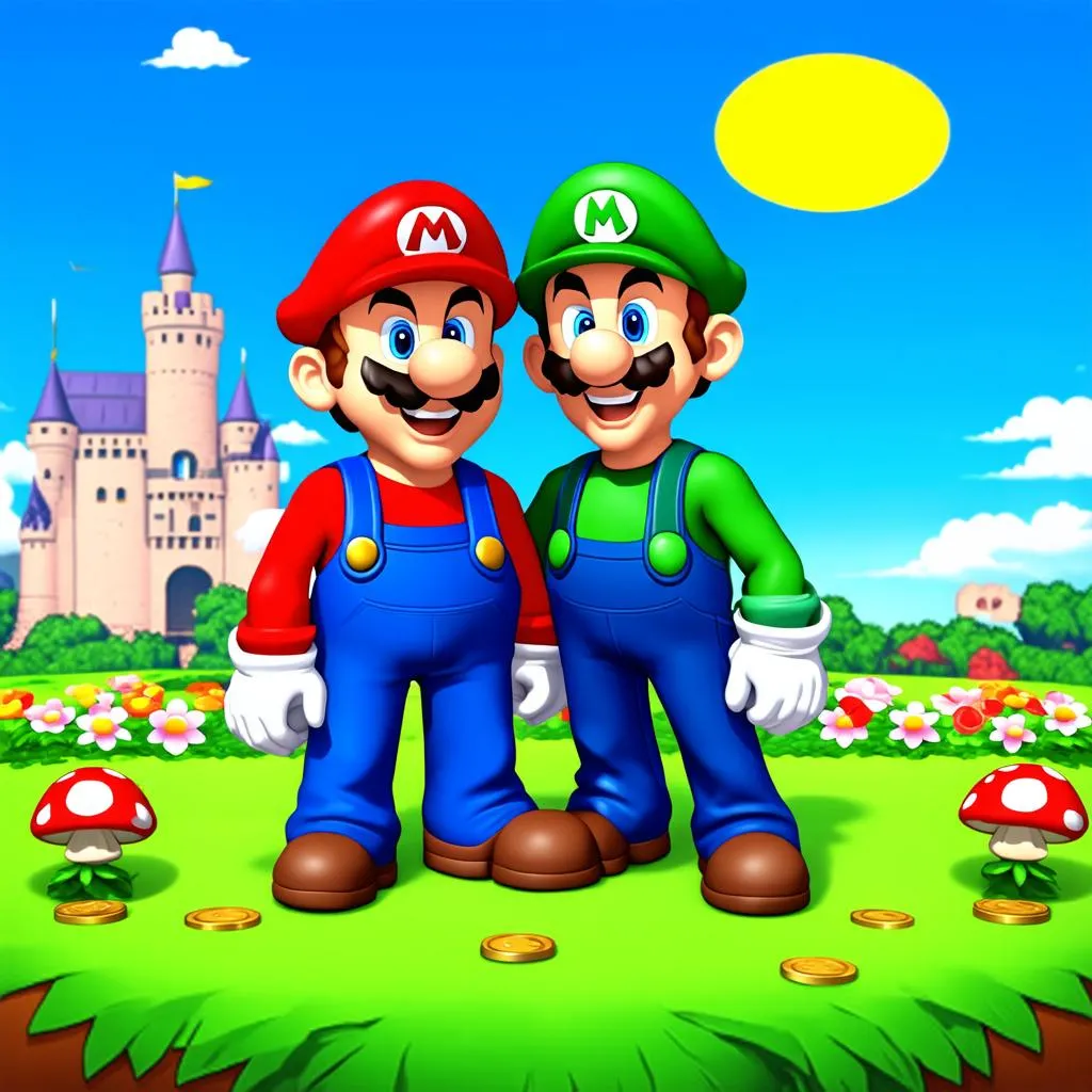 Hình ảnh Mario và Luigi trong Super Mario Bros.