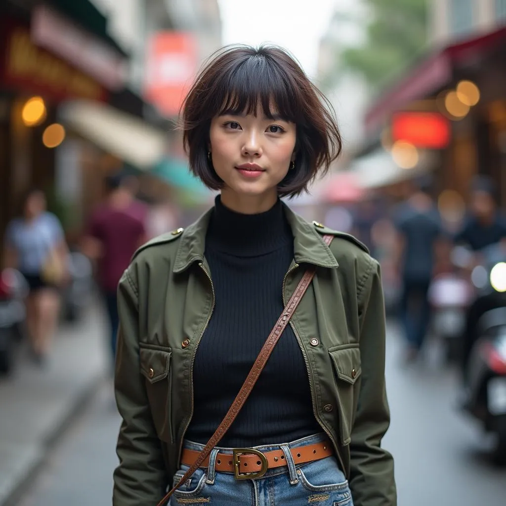 Kiểu tóc Messy Bangs Short Hair trên đường phố Hà Nội