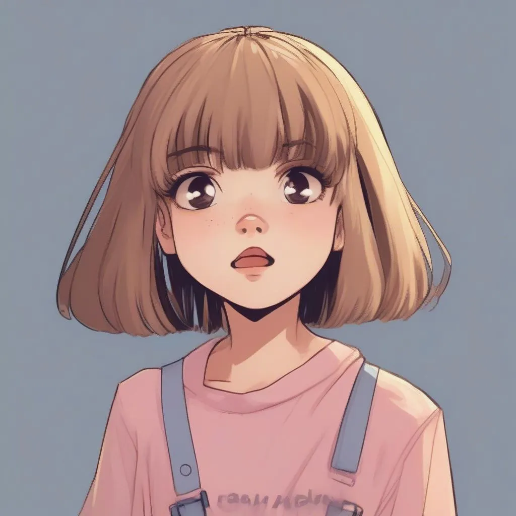 micro bangs meme girl