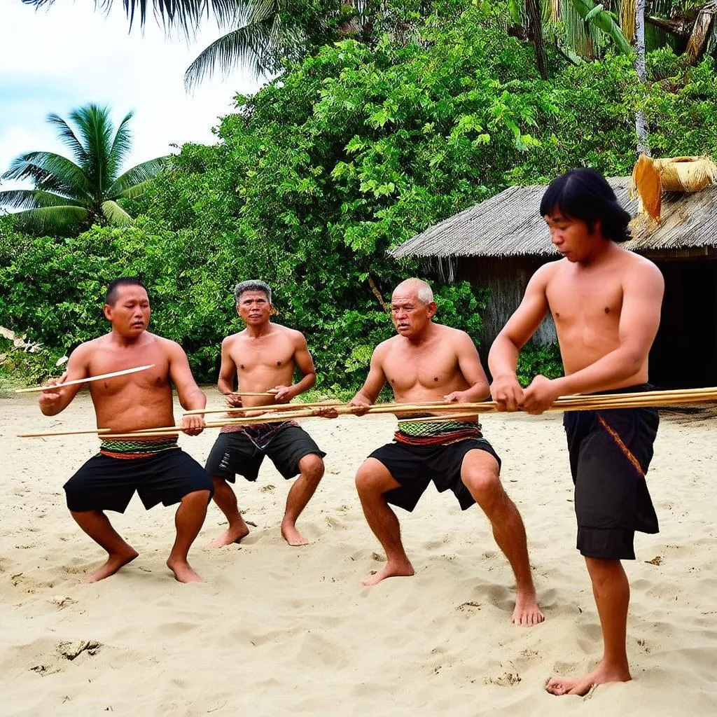 Người dân Micronesia chơi trò chơi truyền thống