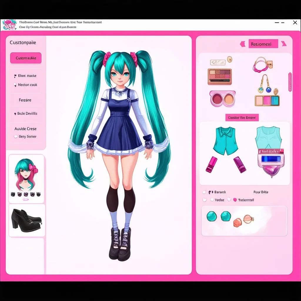 Miku Dress Up Game Interface