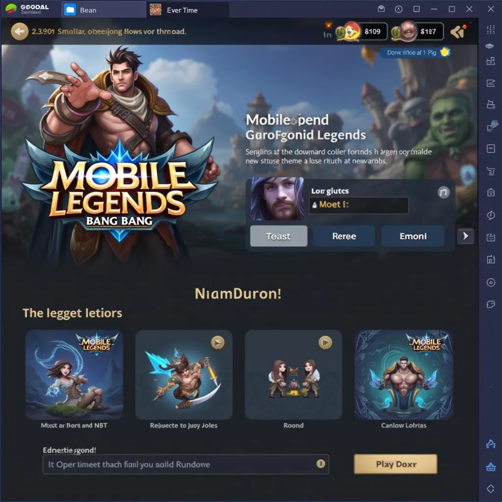 Giao diện Mobile Legend Bang Bang Beta