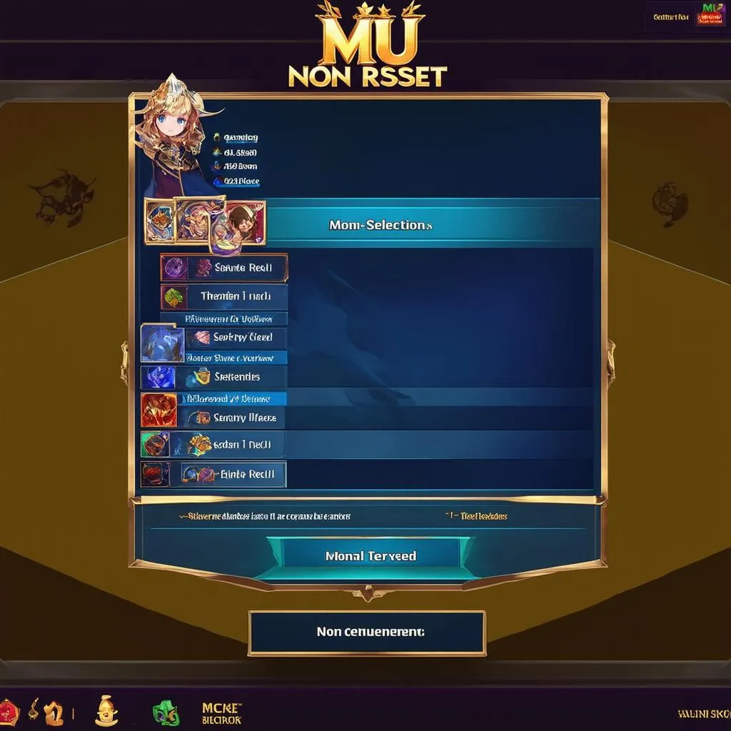 Lựa chọn server MU Non Reset