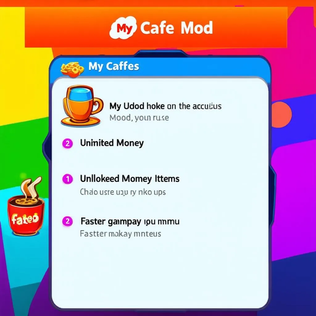 my cafe mod features