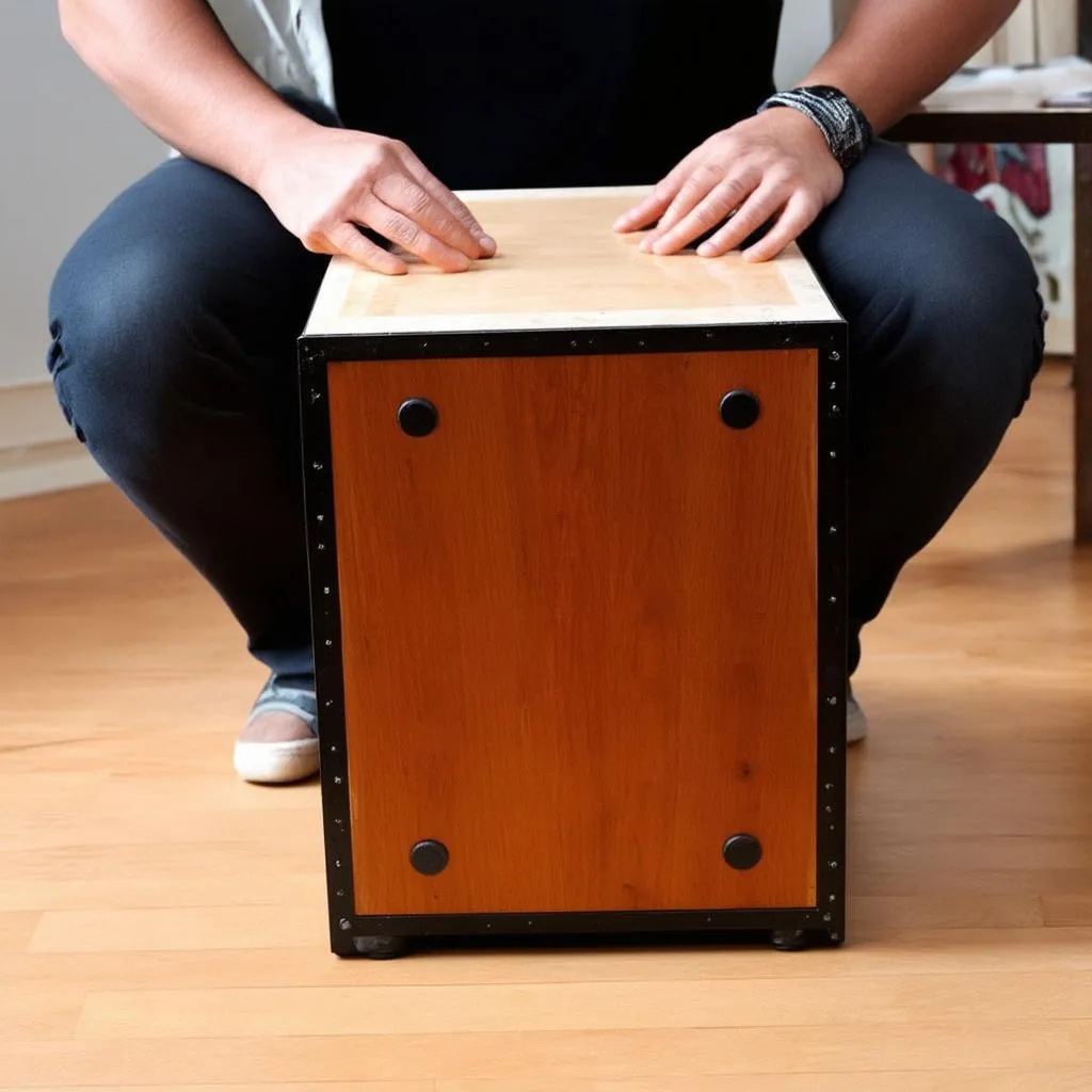 người đàn trống cajon