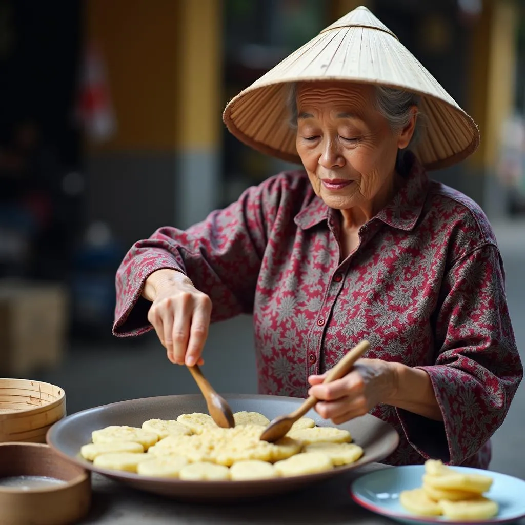 Người phụ nữ Hội An bán bánh bèo