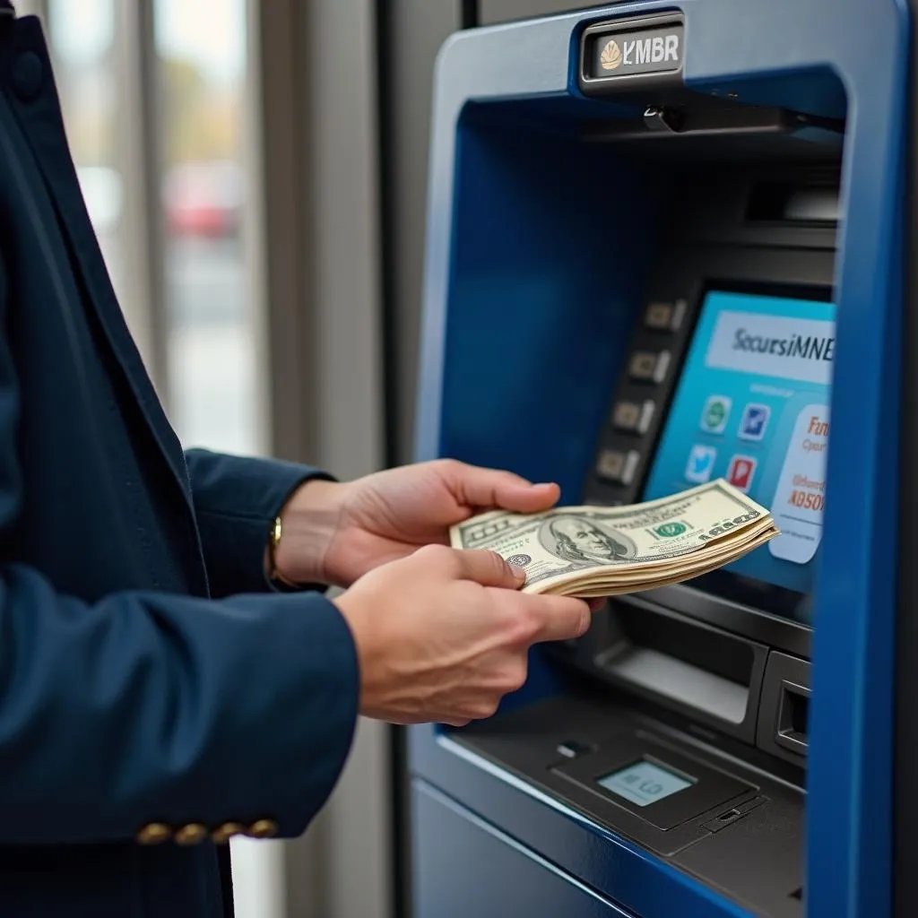 Nhận tiền mặt từ máy ATM